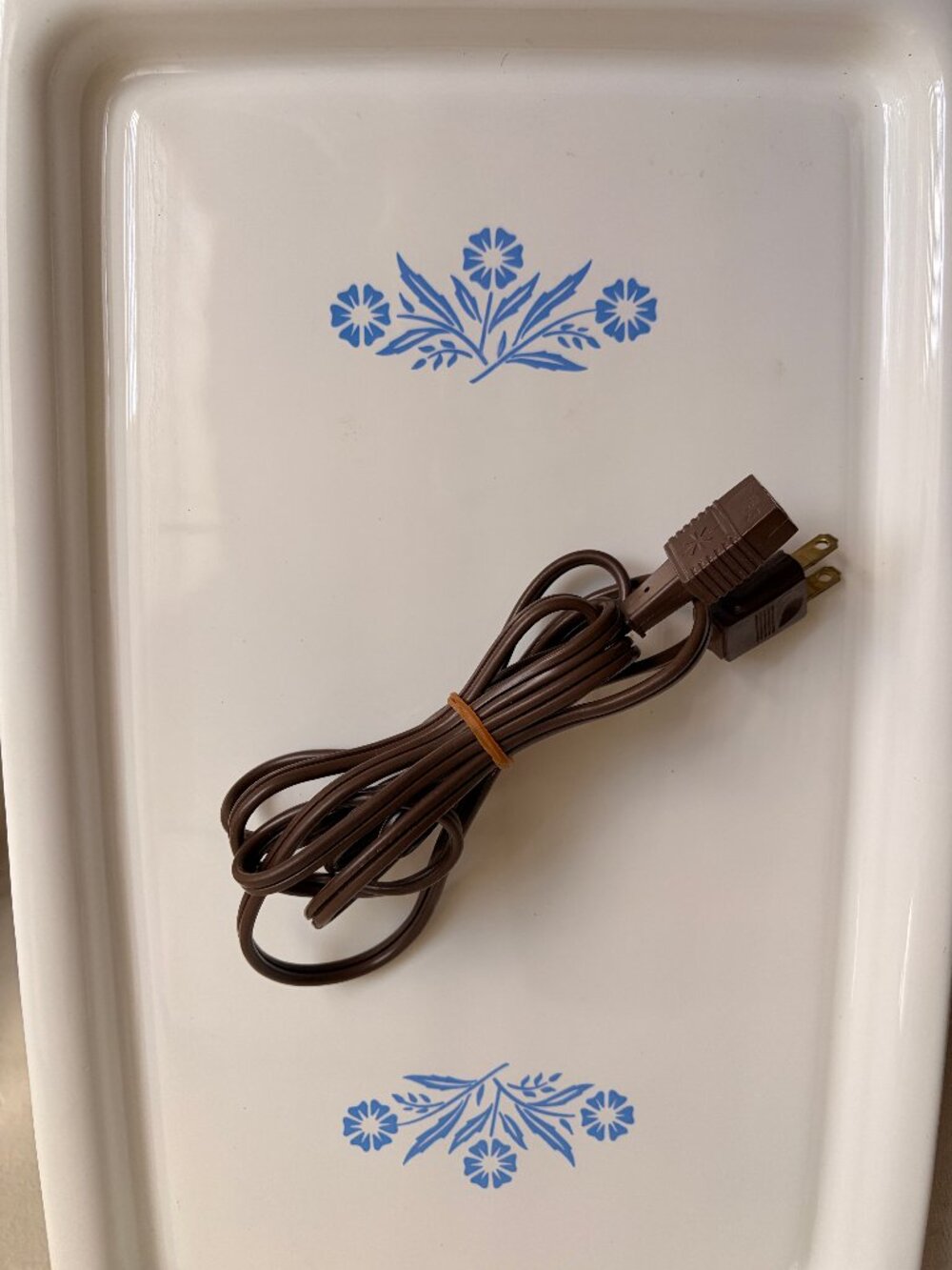 Vintage CorningWare Cornflower Electromatic Warming Tray Cord P-54 Immersible